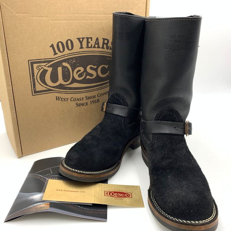【中古品】【メンズ】 WESCO ウエスコ BOSS CUSTOM BK7700430 ボス カスタム ブーツ 靴 エンジニアブーツ レザー スエード 164-261001-ko-21-teih サイズ：9E カラー：ブラック 万代Net店