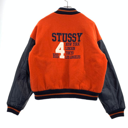 【現状渡し品】【メンズ】 STUSSY ステューシー BIG4 STADIUM JACKET ビッグ4 スタジアム ジャケット アウター スタジャン 142-261001-ko-15-teih サイズ：M カラー：オレンジ/ネイビー系 万代Net店