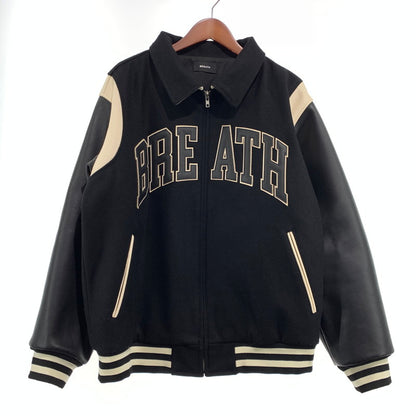 【中古品】【メンズ】 BREATH ブレス ARCH LOGO VERSITY JACKET BR24AW-00002 アーチロゴ バーシティ ジャケット アウター スタジャン 142-261001-ko-14-teih サイズ：L カラー：ブラック 万代Net店