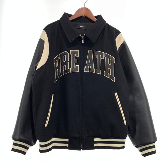 【中古品】【メンズ】 BREATH ブレス ARCH LOGO VERSITY JACKET BR24AW-00002 アーチロゴ バーシティ ジャケット アウター スタジャン 142-261001-ko-14-teih サイズ：L カラー：ブラック 万代Net店