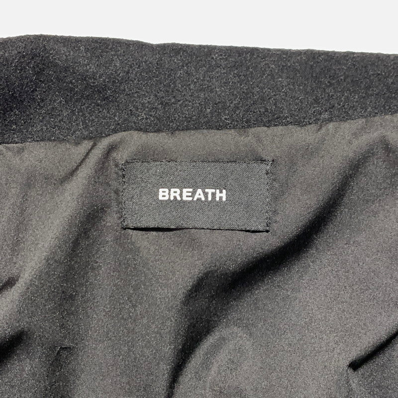 【中古品】【メンズ】 BREATH ブレス ARCH LOGO VERSITY JACKET BR24AW-00002 アーチロゴ バーシティ ジャケット アウター スタジャン 142-261001-ko-14-teih サイズ：L カラー：ブラック 万代Net店