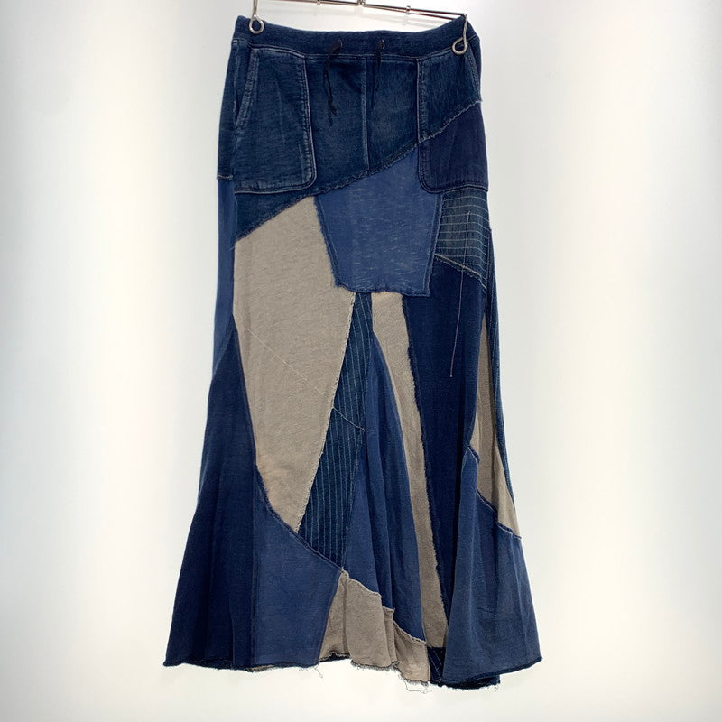 【現状渡し品】【レディース】 KAPITAL キャピタル REMAKE FLARED SKIRT リメイク フレアスカート ボトムス 168-261002-ko-11-teih サイズ：1(S) カラー：ブルー系 万代Net店