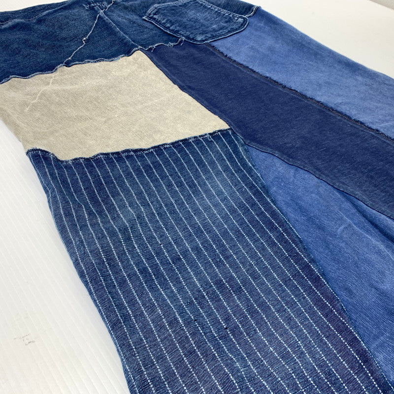 【現状渡し品】【レディース】 KAPITAL キャピタル REMAKE FLARED SKIRT リメイク フレアスカート ボトムス 168-261002-ko-11-teih サイズ：1(S) カラー：ブルー系 万代Net店