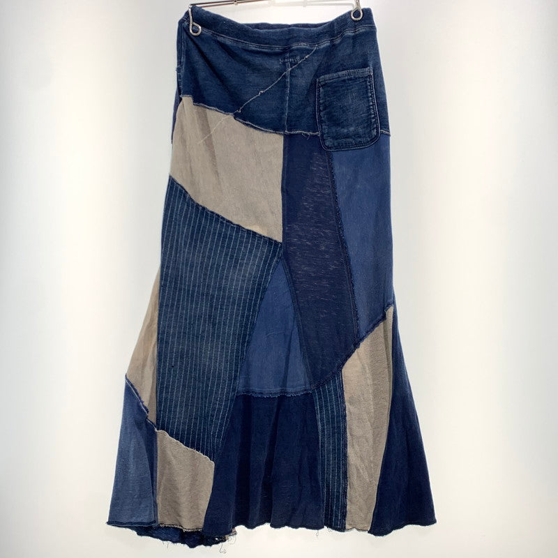 【現状渡し品】【レディース】 KAPITAL キャピタル REMAKE FLARED SKIRT リメイク フレアスカート ボトムス 168-261002-ko-11-teih サイズ：1(S) カラー：ブルー系 万代Net店