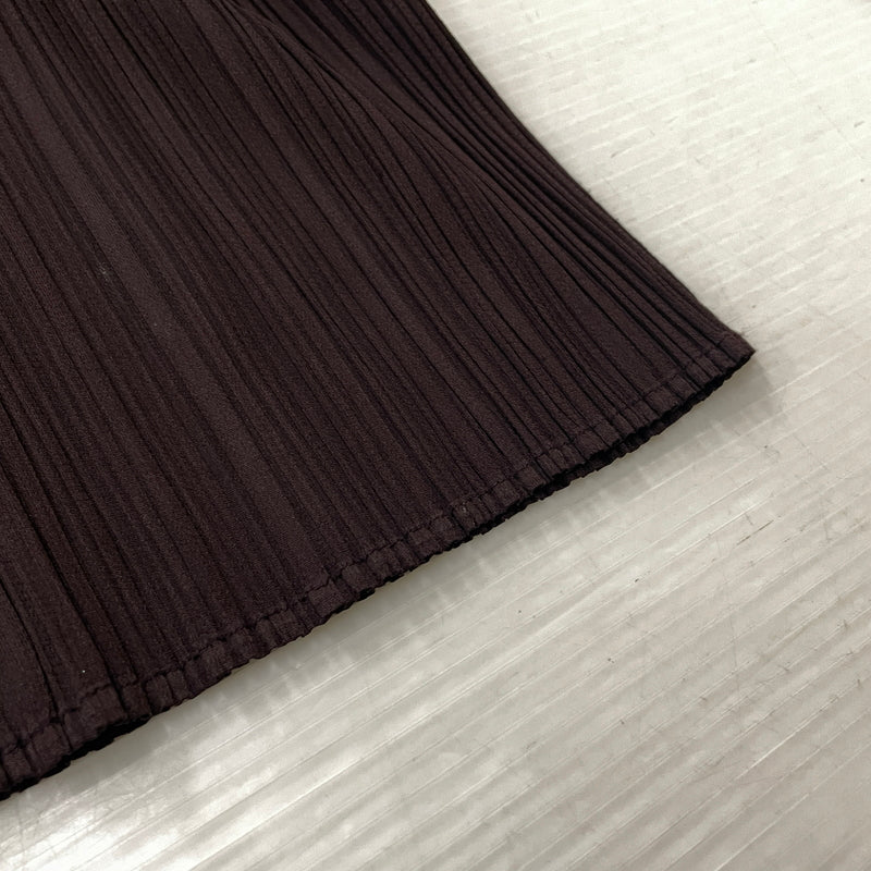 【現状渡し品】【レディース】 PLEATS PLEASE ISSEY MIYAKE プリーツ プリーズ イッセイ ミヤケ LONG SLEEVE SHIRT PP33-JD188 ロング スリーブ シャツ 長袖 トップス 168-261001-sa-14-teih サイズ：不明 カラー：ブラウン 万代Net店