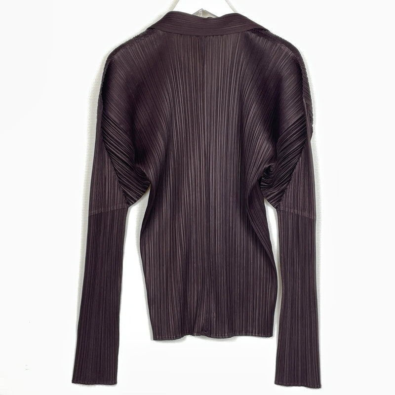 【現状渡し品】【レディース】 PLEATS PLEASE ISSEY MIYAKE プリーツ プリーズ イッセイ ミヤケ LONG SLEEVE SHIRT PP33-JD188 ロング スリーブ シャツ 長袖 トップス 168-261001-sa-14-teih サイズ：不明 カラー：ブラウン 万代Net店