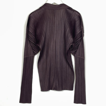 【現状渡し品】【レディース】 PLEATS PLEASE ISSEY MIYAKE プリーツ プリーズ イッセイ ミヤケ LONG SLEEVE SHIRT PP33-JD188 ロング スリーブ シャツ 長袖 トップス 168-261001-sa-14-teih サイズ：不明 カラー：ブラウン 万代Net店