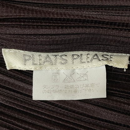 【現状渡し品】【レディース】 PLEATS PLEASE ISSEY MIYAKE プリーツ プリーズ イッセイ ミヤケ LONG SLEEVE SHIRT PP33-JD188 ロング スリーブ シャツ 長袖 トップス 168-261001-sa-14-teih サイズ：不明 カラー：ブラウン 万代Net店