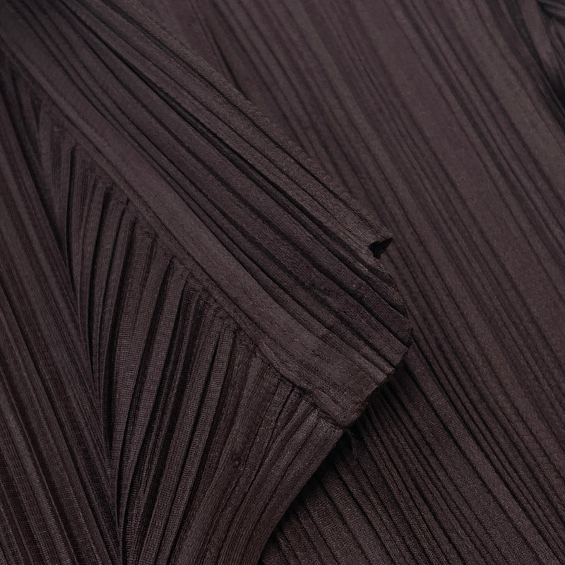 【現状渡し品】【レディース】 PLEATS PLEASE ISSEY MIYAKE プリーツ プリーズ イッセイ ミヤケ LONG SLEEVE SHIRT PP33-JD188 ロング スリーブ シャツ 長袖 トップス 168-261001-sa-14-teih サイズ：不明 カラー：ブラウン 万代Net店