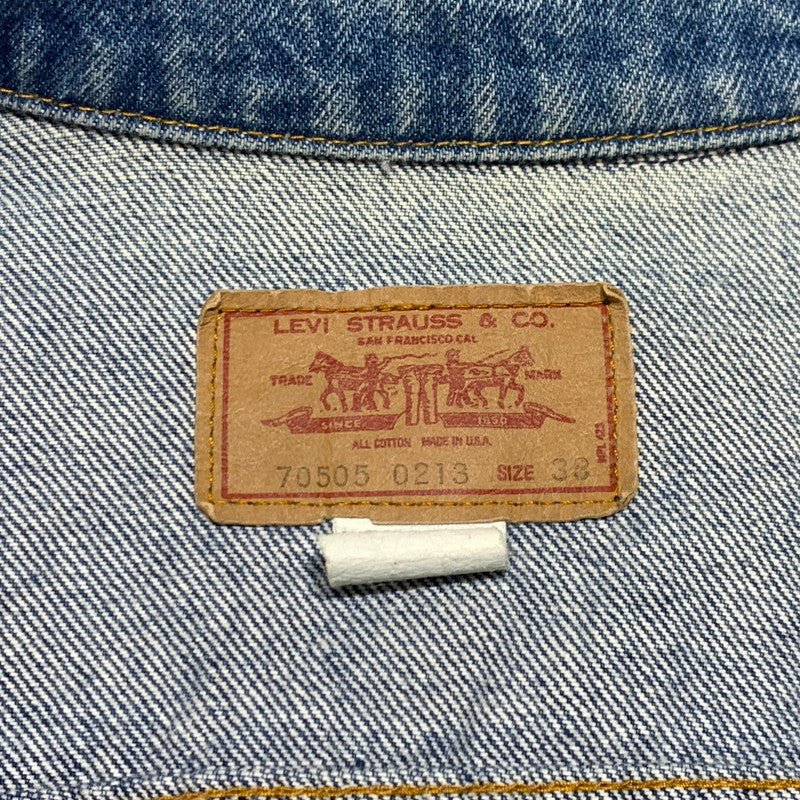 【中古品】【メンズ】 Levi's リーバイス DENIM TRACKER JACKET 70505-0213 デニム トラッカー ジャケット ライトアウター Gジャン 145-261001-ko-08-teih サイズ：38 カラー：インディゴ 万代Net店