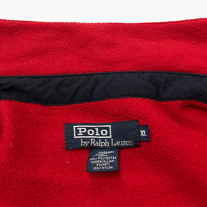 【現状渡し品】【メンズ】 POLO RALPH LAUREN ポロ ラルフローレン 90’s FLEECE SWING TOP 90年代 フリース スイング トップ 長袖 トップス 145-261001-sa-09-teih サイズ：XL カラー：レッド 万代Net店
