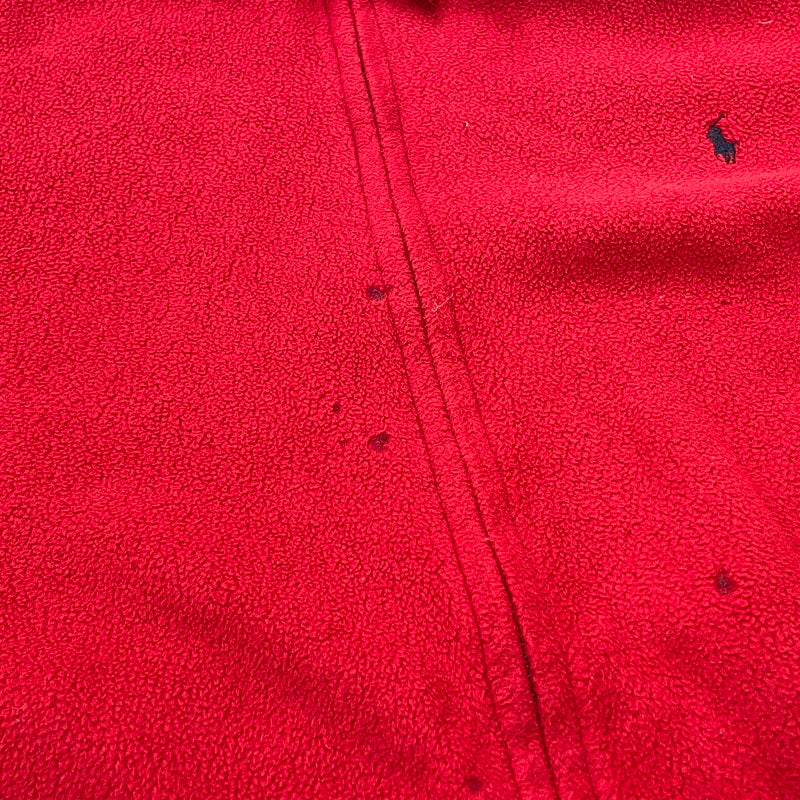 【現状渡し品】【メンズ】 POLO RALPH LAUREN ポロ ラルフローレン 90’s FLEECE SWING TOP 90年代 フリース スイング トップ 長袖 トップス 145-261001-sa-09-teih サイズ：XL カラー：レッド 万代Net店