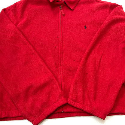 【現状渡し品】【メンズ】 POLO RALPH LAUREN ポロ ラルフローレン 90’s FLEECE SWING TOP 90年代 フリース スイング トップ 長袖 トップス 145-261001-sa-09-teih サイズ：XL カラー：レッド 万代Net店