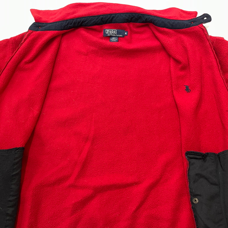 【現状渡し品】【メンズ】 POLO RALPH LAUREN ポロ ラルフローレン 90’s FLEECE SWING TOP 90年代 フリース スイング トップ 長袖 トップス 145-261001-sa-09-teih サイズ：XL カラー：レッド 万代Net店