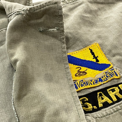 【現状渡し品】【メンズ】 U.S.ARMY アメリカ軍 HBT JACKET M-1943 エイチビーティ ジャケット アウター 145-261001-sa-08-teih サイズ：78R カラー：カーキ 万代Net店
