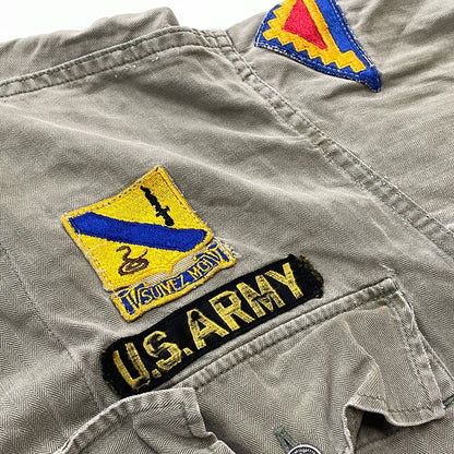 【現状渡し品】【メンズ】 U.S.ARMY アメリカ軍 HBT JACKET M-1943 エイチビーティ ジャケット アウター 145-261001-sa-08-teih サイズ：78R カラー：カーキ 万代Net店