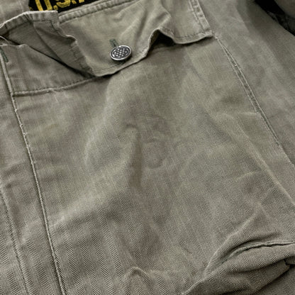 【現状渡し品】【メンズ】 U.S.ARMY アメリカ軍 HBT JACKET M-1943 エイチビーティ ジャケット アウター 145-261001-sa-08-teih サイズ：78R カラー：カーキ 万代Net店