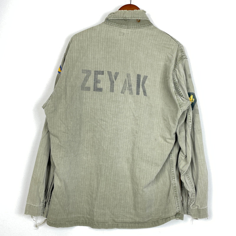 【現状渡し品】【メンズ】 U.S.ARMY アメリカ軍 HBT JACKET M-1943 エイチビーティ ジャケット アウター 145-261001-sa-08-teih サイズ：78R カラー：カーキ 万代Net店
