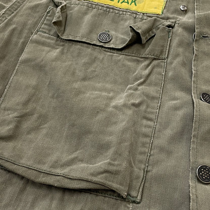 【現状渡し品】【メンズ】 U.S.ARMY アメリカ軍 HBT JACKET M-1943 エイチビーティ ジャケット アウター 145-261001-sa-08-teih サイズ：78R カラー：カーキ 万代Net店