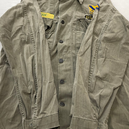 【現状渡し品】【メンズ】 U.S.ARMY アメリカ軍 HBT JACKET M-1943 エイチビーティ ジャケット アウター 145-261001-sa-08-teih サイズ：78R カラー：カーキ 万代Net店