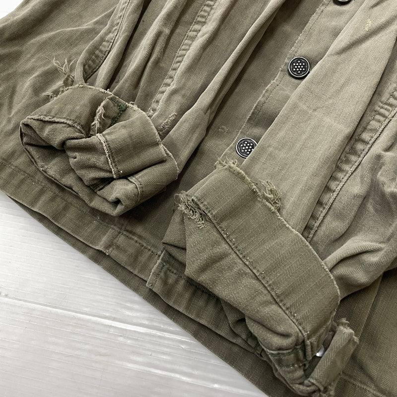 【現状渡し品】【メンズ】 U.S.ARMY アメリカ軍 HBT JACKET M-1943 エイチビーティ ジャケット アウター 145-261001-sa-08-teih サイズ：78R カラー：カーキ 万代Net店