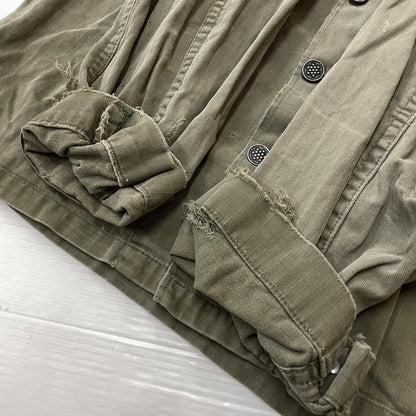 【現状渡し品】【メンズ】 U.S.ARMY アメリカ軍 HBT JACKET M-1943 エイチビーティ ジャケット アウター 145-261001-sa-08-teih サイズ：78R カラー：カーキ 万代Net店