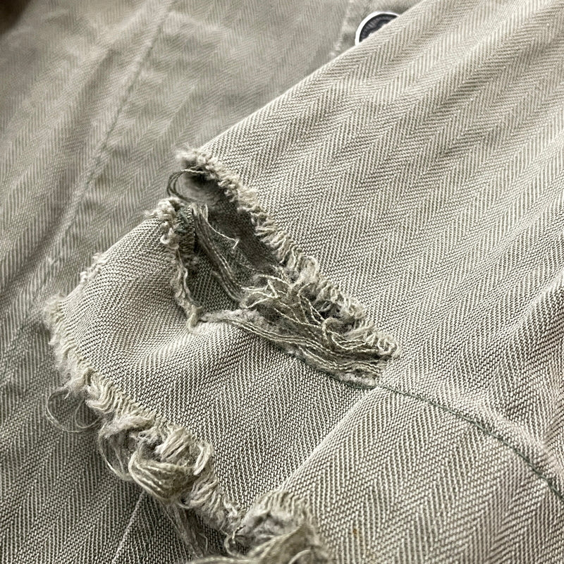 【現状渡し品】【メンズ】 U.S.ARMY アメリカ軍 HBT JACKET M-1943 エイチビーティ ジャケット アウター 145-261001-sa-08-teih サイズ：78R カラー：カーキ 万代Net店