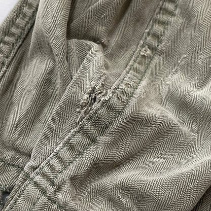【現状渡し品】【メンズ】 U.S.ARMY アメリカ軍 HBT JACKET M-1943 エイチビーティ ジャケット アウター 145-261001-sa-08-teih サイズ：78R カラー：カーキ 万代Net店