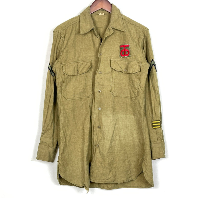 【現状渡し品】【メンズ】 U.S.ARMY アメリカ軍 MILITARY SHIRT M-1937 ミリタリー シャツ 長袖 トップス 145-261001-sa-15-teih サイズ：不明 カラー：カーキ 万代Net店