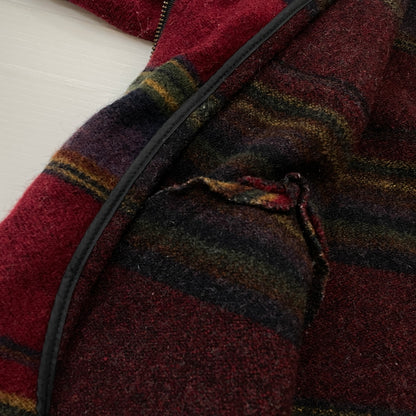【中古品】【メンズ】 WOORICH ウールリッチ 80’s-90’s ZIP UP WOOL JACKET 80～90年代 ジップ アップ ウール ジャケット アウター 144-261001-sa-03-teih サイズ：M カラー：レッドボーダー 万代Net店