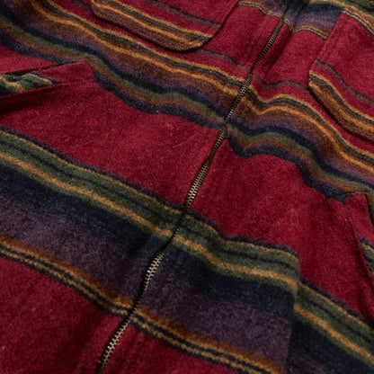 【中古品】【メンズ】 WOORICH ウールリッチ 80’s-90’s ZIP UP WOOL JACKET 80～90年代 ジップ アップ ウール ジャケット アウター 144-261001-sa-03-teih サイズ：M カラー：レッドボーダー 万代Net店