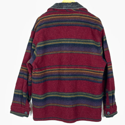 【中古品】【メンズ】 WOORICH ウールリッチ 80’s-90’s ZIP UP WOOL JACKET 80～90年代 ジップ アップ ウール ジャケット アウター 144-261001-sa-03-teih サイズ：M カラー：レッドボーダー 万代Net店