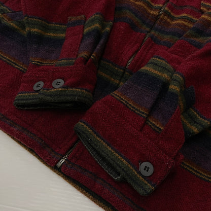 【中古品】【メンズ】 WOORICH ウールリッチ 80’s-90’s ZIP UP WOOL JACKET 80～90年代 ジップ アップ ウール ジャケット アウター 144-261001-sa-03-teih サイズ：M カラー：レッドボーダー 万代Net店