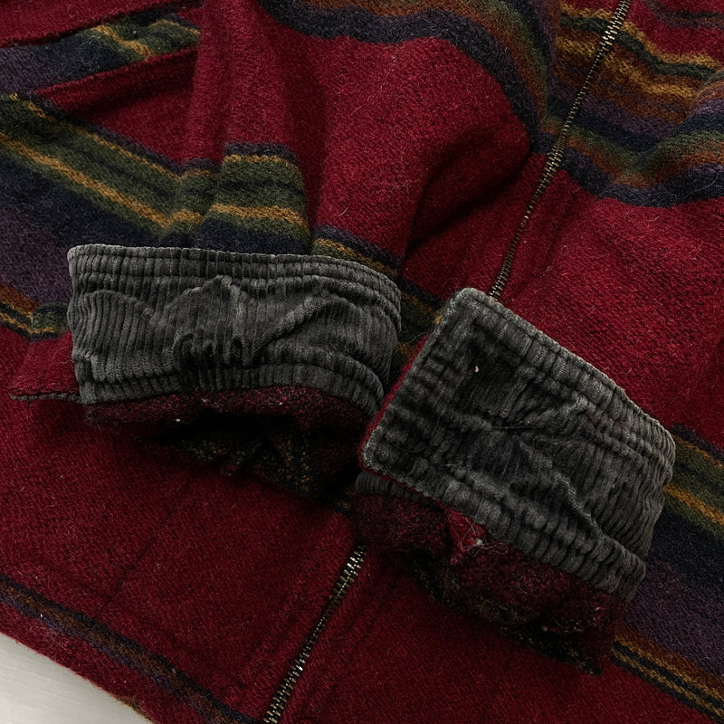 【中古品】【メンズ】 WOORICH ウールリッチ 80’s-90’s ZIP UP WOOL JACKET 80～90年代 ジップ アップ ウール ジャケット アウター 144-261001-sa-03-teih サイズ：M カラー：レッドボーダー 万代Net店