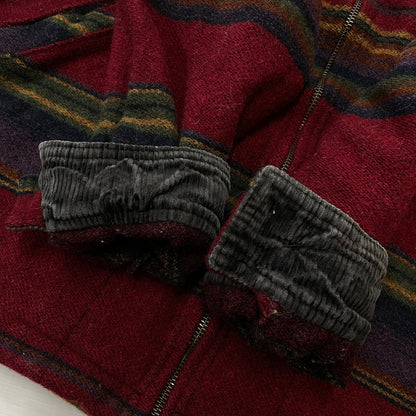 【中古品】【メンズ】 WOORICH ウールリッチ 80’s-90’s ZIP UP WOOL JACKET 80～90年代 ジップ アップ ウール ジャケット アウター 144-261001-sa-03-teih サイズ：M カラー：レッドボーダー 万代Net店