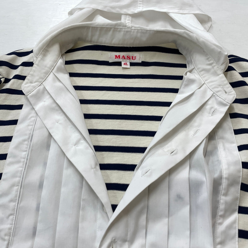 【中古品】【メンズ】 MASU エムエーエスユー MARINE PULLOVER SHIRT M25K6CS005 マリーン プルオーバー シャツ 長袖 トップス 140-261001-sa-13-teih サイズ：48 カラー：ボーダー 万代Net店