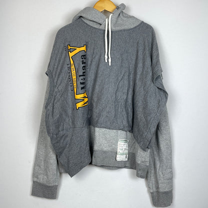 【中古品】【メンズ】 MIHARA YASUHIRO ミハラヤスヒロ T-SHIRT DOCKING HOODIE A05HD551 Tシャツ ドッキング フーディ プルーオーバーパーカー 140-261001-sa-16-teih サイズ：48 カラー：グレー 万代Net店