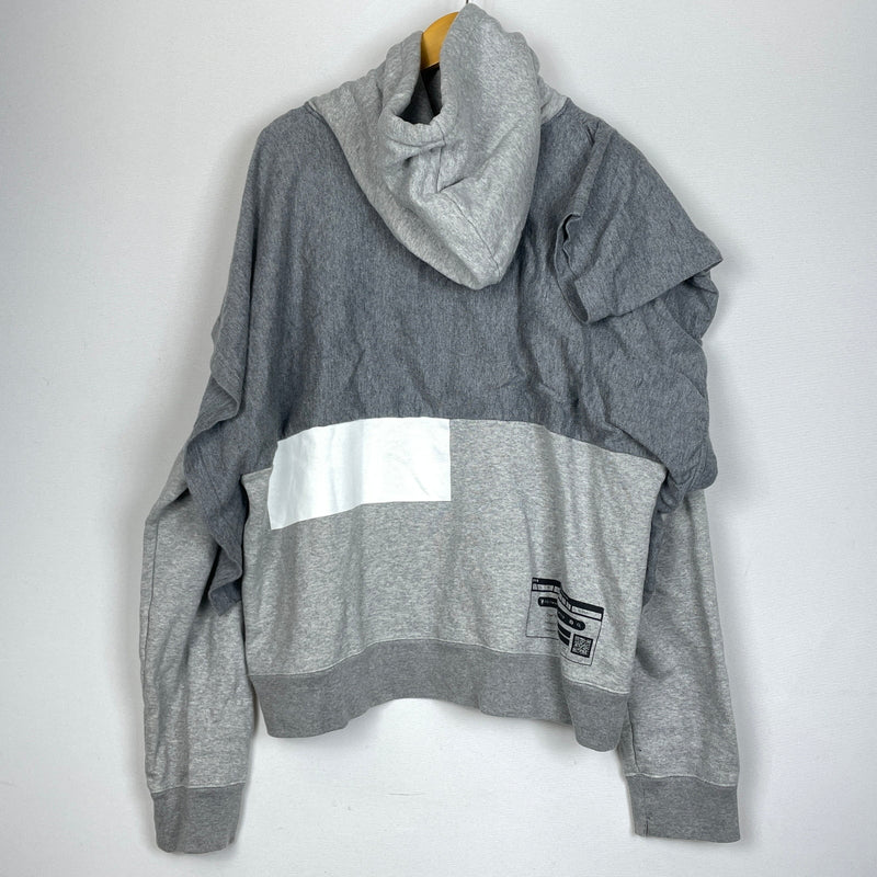 【中古品】【メンズ】 MIHARA YASUHIRO ミハラヤスヒロ T-SHIRT DOCKING HOODIE A05HD551 Tシャツ ドッキング フーディ プルーオーバーパーカー 140-261001-sa-16-teih サイズ：48 カラー：グレー 万代Net店