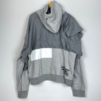 【中古品】【メンズ】 MIHARA YASUHIRO ミハラヤスヒロ T-SHIRT DOCKING HOODIE A05HD551 Tシャツ ドッキング フーディ プルーオーバーパーカー 140-261001-sa-16-teih サイズ：48 カラー：グレー 万代Net店