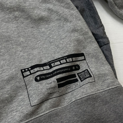 【中古品】【メンズ】 MIHARA YASUHIRO ミハラヤスヒロ T-SHIRT DOCKING HOODIE A05HD551 Tシャツ ドッキング フーディ プルーオーバーパーカー 140-261001-sa-16-teih サイズ：48 カラー：グレー 万代Net店