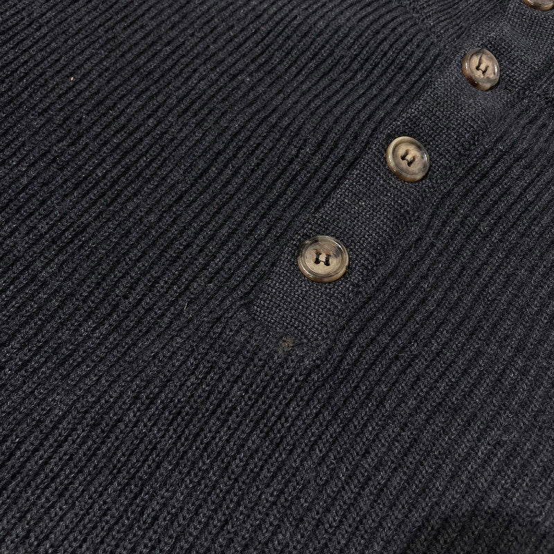 【中古品】【メンズ】 BROOKS BROTHERS ブルックスブラザーズ HALF BUTTON KNIT ハーフ ボタン ニット 長袖 トップス 145-261005-yo-14-teih サイズ：M カラー：ブラック 万代Net店