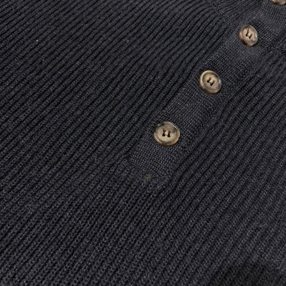 【中古品】【メンズ】 BROOKS BROTHERS ブルックスブラザーズ HALF BUTTON KNIT ハーフ ボタン ニット 長袖 トップス 145-261005-yo-14-teih サイズ：M カラー：ブラック 万代Net店