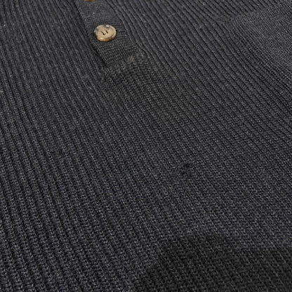 【中古品】【メンズ】 BROOKS BROTHERS ブルックスブラザーズ HALF BUTTON KNIT ハーフ ボタン ニット 長袖 トップス 145-261005-yo-14-teih サイズ：M カラー：ブラック 万代Net店