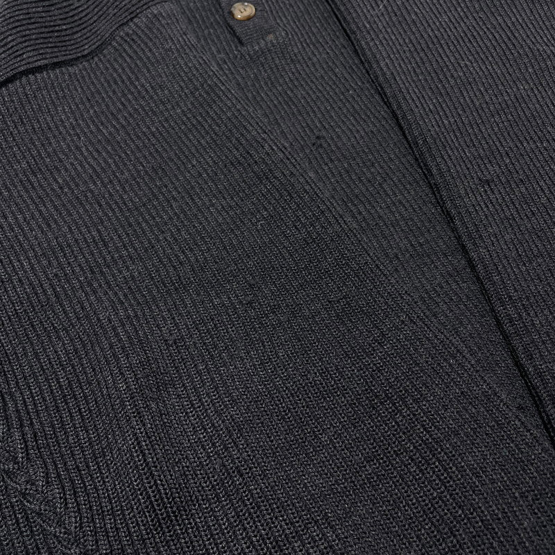 【中古品】【メンズ】 BROOKS BROTHERS ブルックスブラザーズ HALF BUTTON KNIT ハーフ ボタン ニット 長袖 トップス 145-261005-yo-14-teih サイズ：M カラー：ブラック 万代Net店