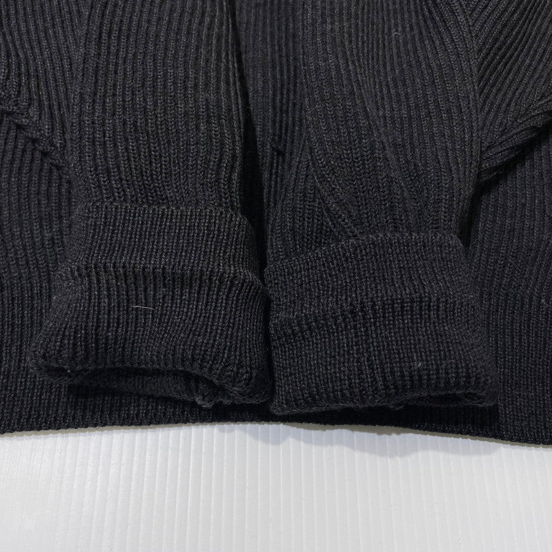 【中古品】【メンズ】 BROOKS BROTHERS ブルックスブラザーズ HALF BUTTON KNIT ハーフ ボタン ニット 長袖 トップス 145-261005-yo-14-teih サイズ：M カラー：ブラック 万代Net店