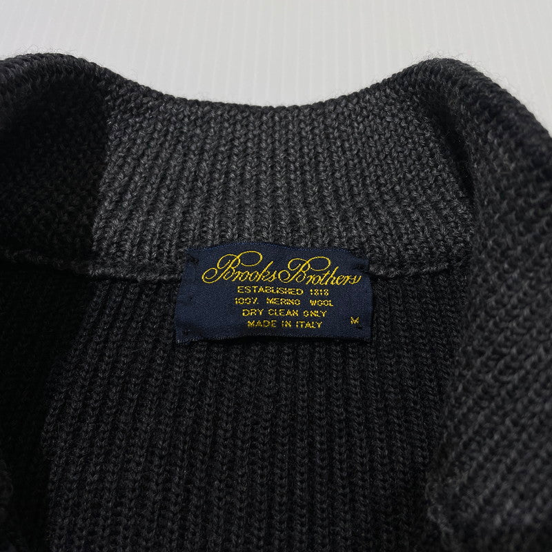 【中古品】【メンズ】 BROOKS BROTHERS ブルックスブラザーズ HALF BUTTON KNIT ハーフ ボタン ニット 長袖 トップス 145-261005-yo-14-teih サイズ：M カラー：ブラック 万代Net店