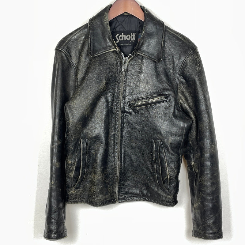 【現状渡し品】【メンズ】 SCHOTT ショット LEATHER RIDERS JACKET 1362502004 レザー ライダース ジャケット アウター 145-261004-sa-04-teih サイズ：34 カラー：ブラック 万代Net店