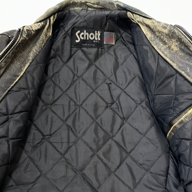 【現状渡し品】【メンズ】 SCHOTT ショット LEATHER RIDERS JACKET 1362502004 レザー ライダース ジャケット アウター 145-261004-sa-04-teih サイズ：34 カラー：ブラック 万代Net店