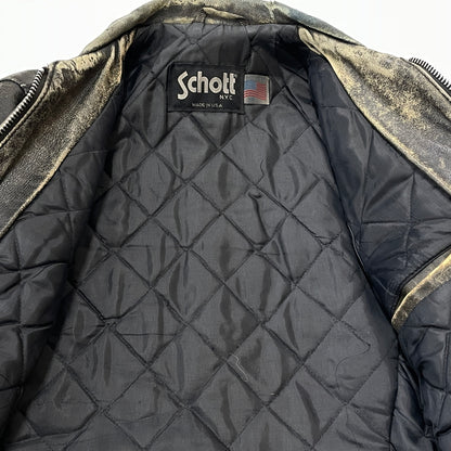 【現状渡し品】【メンズ】 SCHOTT ショット LEATHER RIDERS JACKET 1362502004 レザー ライダース ジャケット アウター 145-261004-sa-04-teih サイズ：34 カラー：ブラック 万代Net店