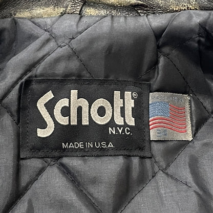 【現状渡し品】【メンズ】 SCHOTT ショット LEATHER RIDERS JACKET 1362502004 レザー ライダース ジャケット アウター 145-261004-sa-04-teih サイズ：34 カラー：ブラック 万代Net店